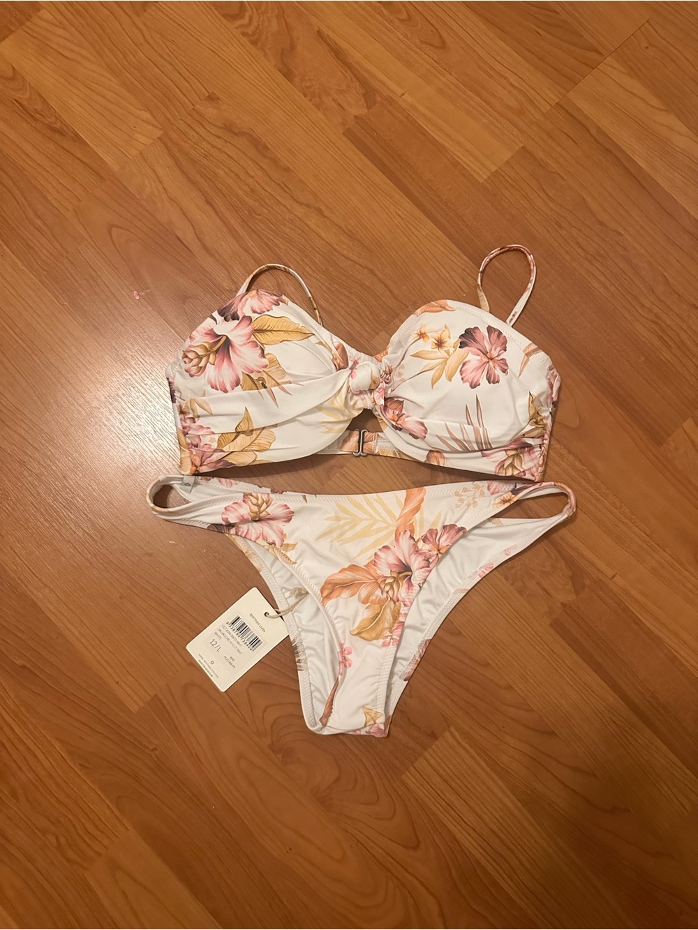 Rhythm. Floral White and Pink Two-Piece Bikini